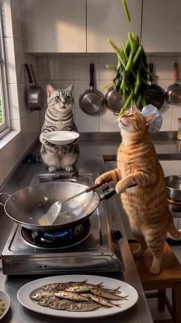 Кот и фасоль.