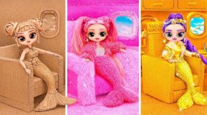 DIY Золотые, Картонные и Пушистые образы Русалок для K-Pop Охотниц на Демонов в самолете!