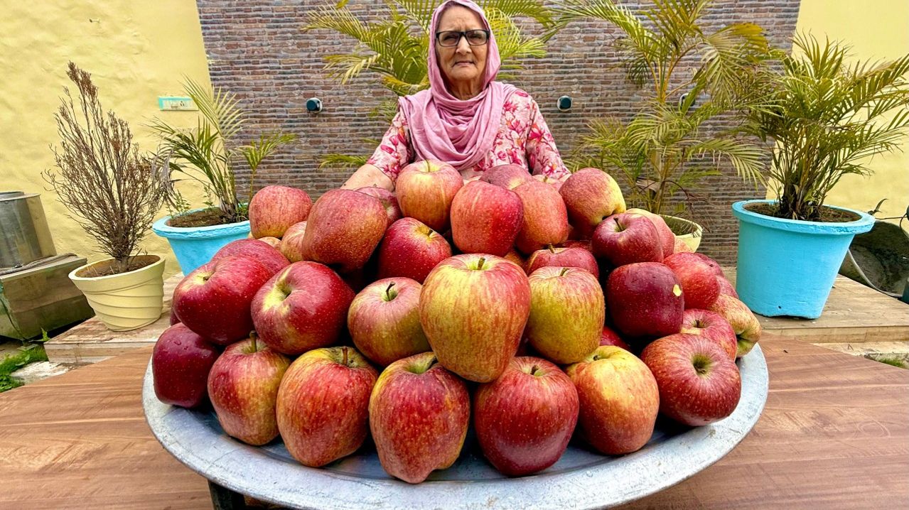 Яблочные оладьи 🍎🍎🍎 Вегетарианская деревенская еда