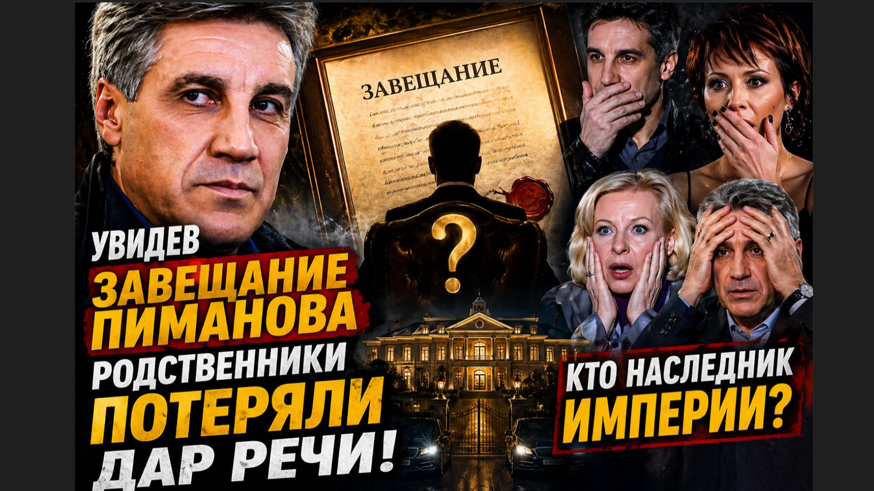 Увидев Завещание ПИМАНОВА Родственники ПОТЕРЯЛИ ДАР РЕЧИ! Кто наследник Империи