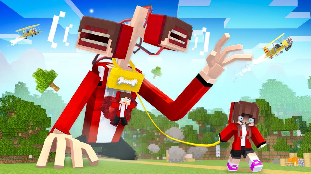 Джей ДЖЕЙ ГОЛОВА СИРЕНЫ в качестве питомца - Анимация для Майнкрафта