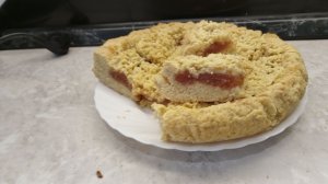 Идет снег. Прилетели дикие утки.Пирог к чаю и мясо в духовке.