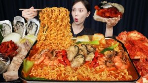 АСМР ЕДА КОРЕЯ | МУКБАНГ | ОСТРАЯ УСТРИЧНАЯ ЗАКУСКА