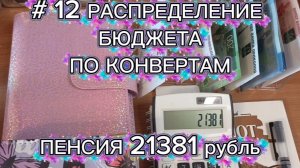 # 12 РАСПРЕДЕЛЕНИЕ БЮДЖЕТА ПО КОНВЕРТАМ ПЕНСИЯ 21381 рубль