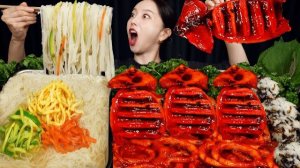 АСМР ЕДА КОРЕЯ | МУКБАНГ | ЛАПША С ЦЕЛЬНЫМИ КАЛЬМАРАМИ