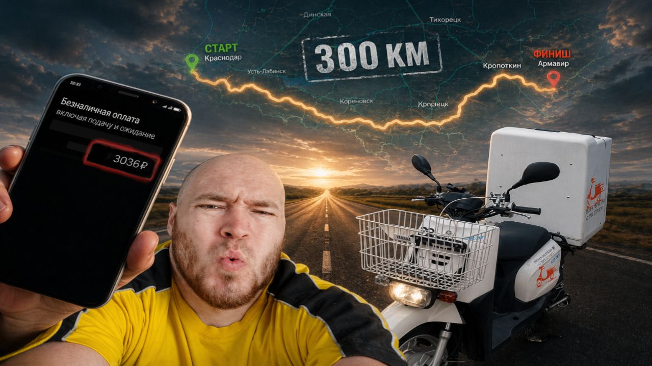 300 км заказ в МОТО ДОСТАВКЕ на скутере