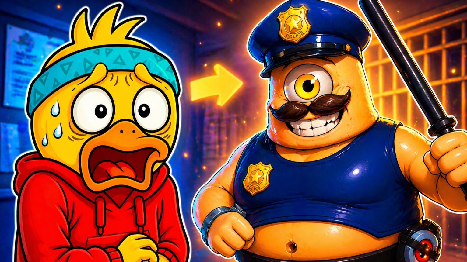 ПОБЕГ ИЗ ТЮРЬМЫ С ЦИКЛОПОМ ОХРАННИКОМ  в Roblox ОББИ!