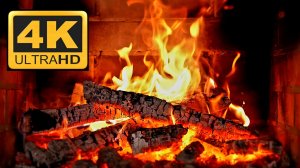 Уютный камин 4K (3 ЧАСА). Расслабляющий камин с Потрескивающими звуками огня. Горящий камин 4K