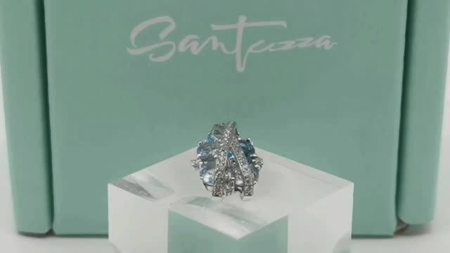 Женская серебряная подвеска с голубой шпинелью и кубическим цирконием Бренд: Сантуцца на АлиЭкспресс