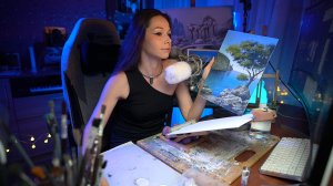 КАРТИНА МАСЛОМ НА СТРИМЕ🎨 #ламповыйстрим #девушкастримит #живопись #картина #рисование