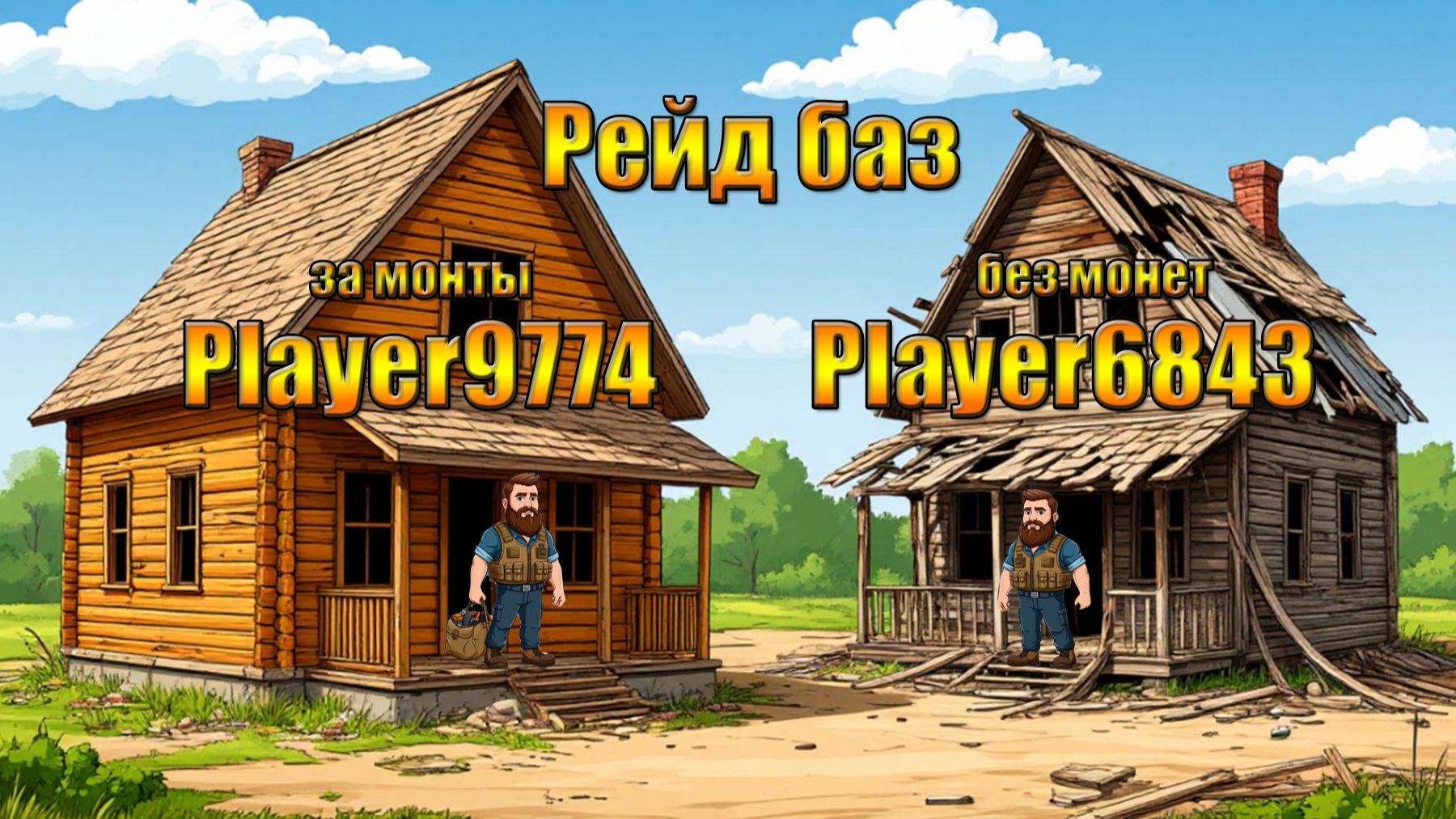 Рейд баз за монеты и бесплатно Player6843 Player9774 в мире Last Day | Ласт Дей | LDoE