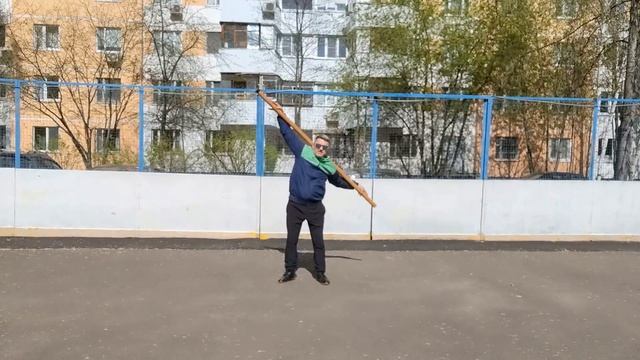 Упражнения с бревном из бука (длина 200 см, вес 2.5 кг, диаметр 5 см)-13