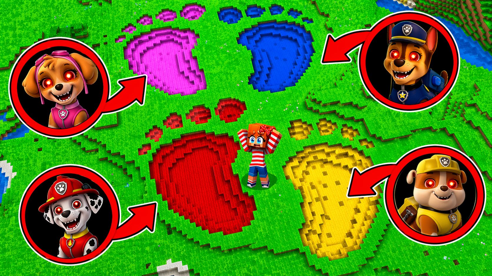 😱КТО ИЗ ЩЕНЯЧИЙ ПАТРУЛЬ ГИГАНТЫ ОСТАВИЛИ ЭТИ СЛЕДЫ ОКОЛО МОЕГО ДОМА В МАЙНКРАФТ