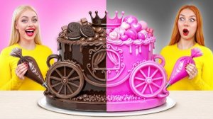 Черное vs Розовое Украшение Торта Челлендж | Смешные Челленджи С Едой