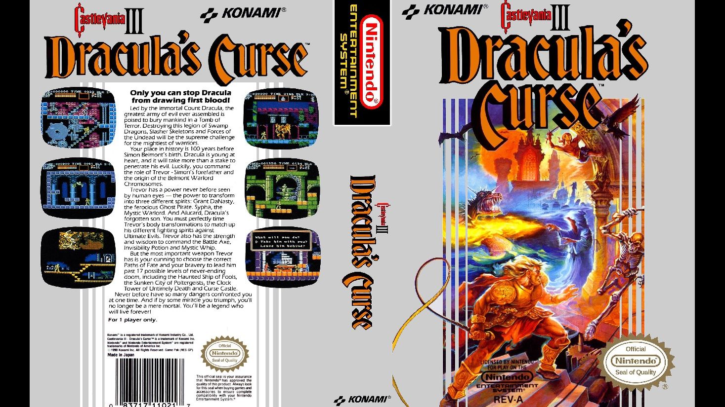 CASTLEVANIA III. DRACULA'S CURSE. KONAMI. 1990. NES