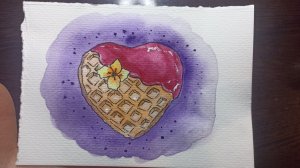 Рисунок акварелью / Вафелька