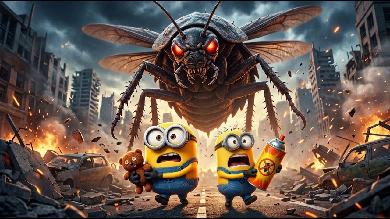 МИНЬОНЫ против ГИГАНТСКОГО ТАРАКАНА-МОНСТРА! 😱 Ужасающая битва | Забавный мультфильм про миньонов