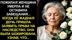 ПОЖИЛАЯ ЖЕНЩИНА УМЕРЛА И НЕ ОСТАВИЛА ЗАВЕЩАНИЯ. КОГДА ЕЁ ЖАДНАЯ ДОЧЬ ПРИШЛА ЗАЯВИТЬ ПРАВА НА...