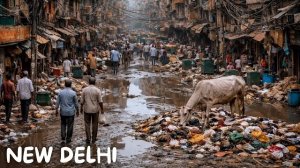 Самое загрязненное место в мире. Индия. Пахаргандж. Трущобы и улицы Индии