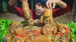 #MUKBANG Суп из коровьих хвостов с соусом из морепродуктов и хрустящие овощи!ASMR ЕДА НА КАМЕРУ