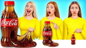 Челлендж с едой: большие, средние и маленькие кусочки | Забавные кулинарные трюки