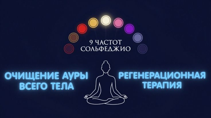 9 частот Сольфеджио / Очищение ауры всего тела / Регенерация и восстановление клеток всего организма
