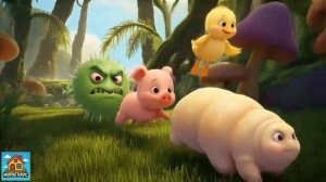 Знакомьтесь, Крошечный Водяной Медведь - Свинья и утка минимизированы волшебным увеличительным стекл