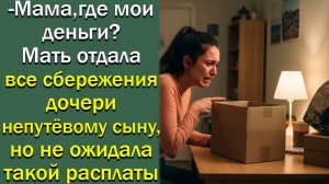 - Мама, где мои деньги? Мать отдала все сбережения дочери непутёвому сыну, но не ожидала  расплаты