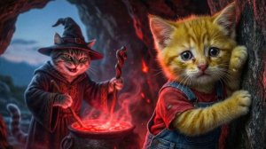 Рыжий котёнок узнаёт секрет кошачьей ведьмы и планирует смелую спасательную миссию