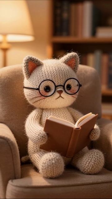 Умный котенок за книгой #кот #чтение #теплота #друзья