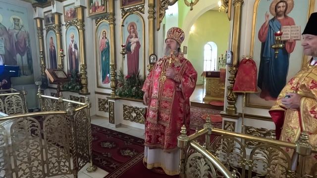 Проповедь епископа Максима в Троицком храме поселка Лев Толстой