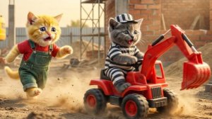 Рыжий котёнок находит вора-экскаваторщика и получает похвалу от полиции!