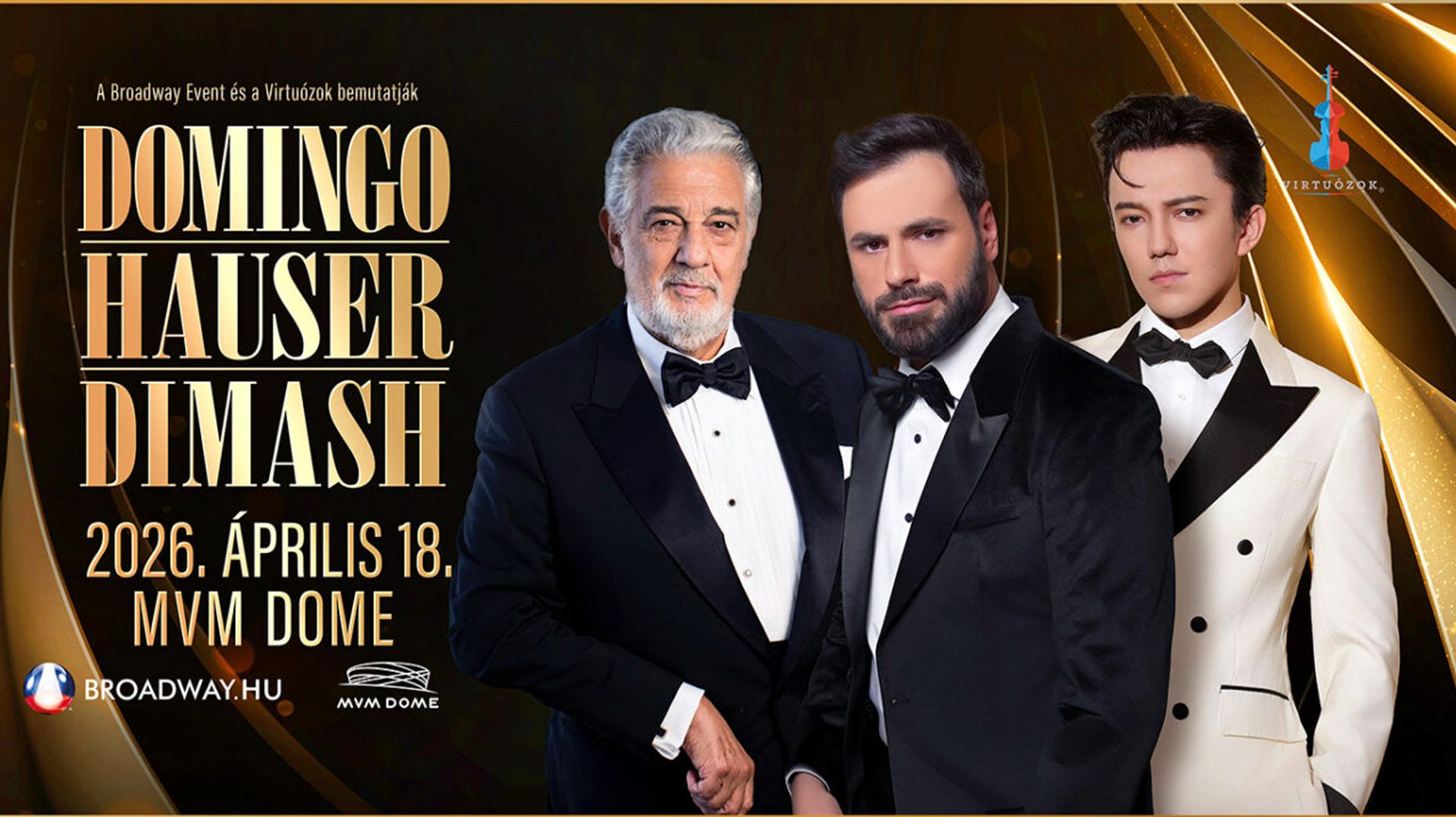 Доминго, Хаузер, Димаш. Будапешт. Венгрия. Концерт 18 апреля 2026 года.