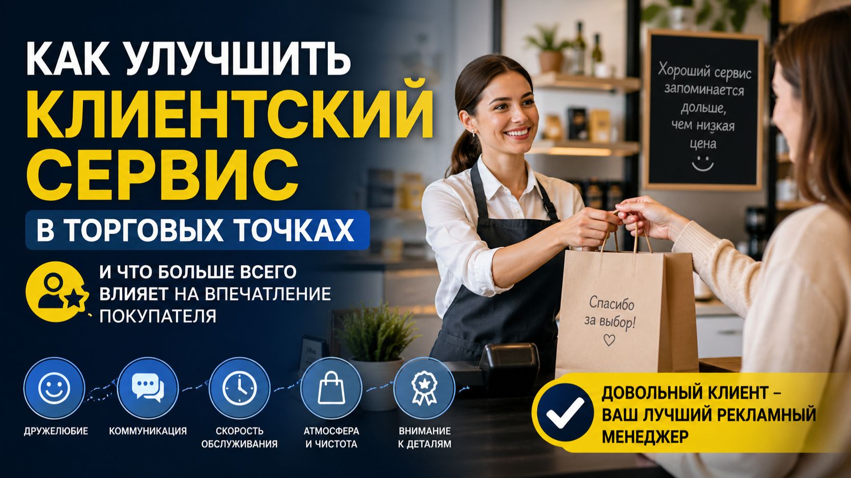 Как улучшить клиентский сервис в торговых точках и что больше всего влияет на впечатление покупателя