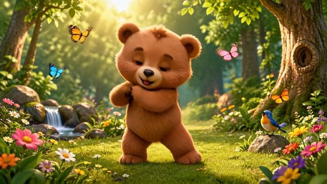 Музыка для танцев — мишка танцует на полянке | песенка для малышей