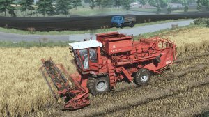 FS25 Kolonia. Уборка овса ДОН-1500А, МАЗ-5549