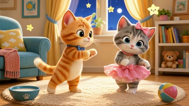 Музыка для танцев  котята танцуют дома  песенка для малышей