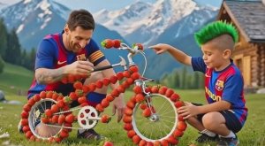 Месси построил велосипед в форме клубники! Яркие Мультики для детей. Детские мультики смотреть