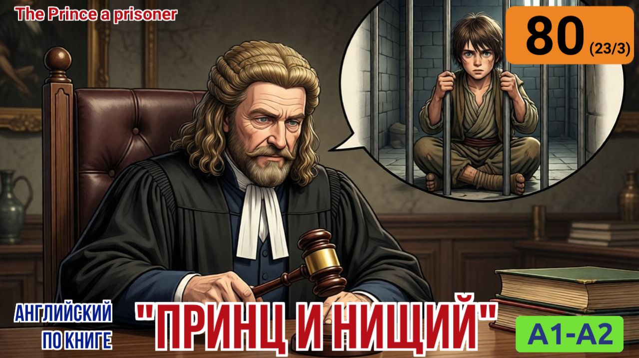 "Принц и нищий" на английском | Глава 23/3: Король приговорён к тюрьме и порке. | A1-A2