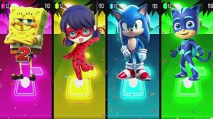 🌟 НЕВЕРОЯТНЫЙ БАТТЛ: Губка Боб против Соника и Леди Баг! 🔥 Плитки Музыки ЭДМ Раш! 🎹