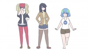 Просто милые девушки из аниме танцуют