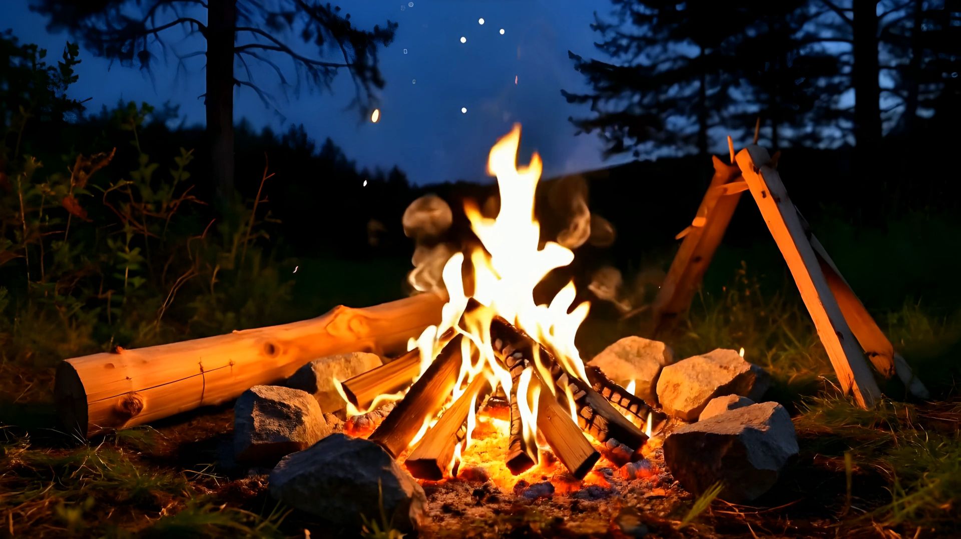 🔥 ЗВУК КОСТРА ДЛЯ СНА 3 ЧАСА ✨ НОЧНОЙ ЗВУК СВЕРЧКОВ ✨ УСПОКАИВАЮЩИЕ ЗВУКИ ПРИРОДЫ И КОСТЕР В ЛЕСУ