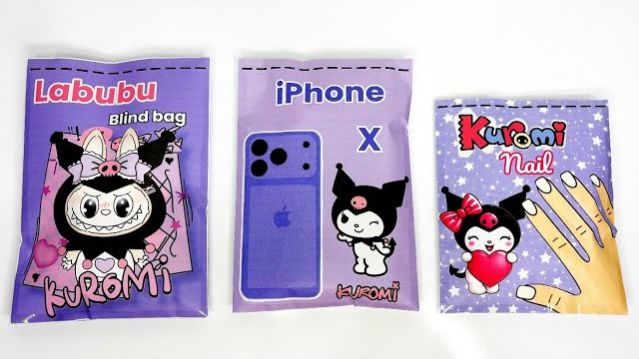 РАСПАКОВКА КУРОМИ СЮРПРИЗНЫХ ПАКЕТИКОВ + БУМАЖНЫЙ АЙФОН 17 | АСМР