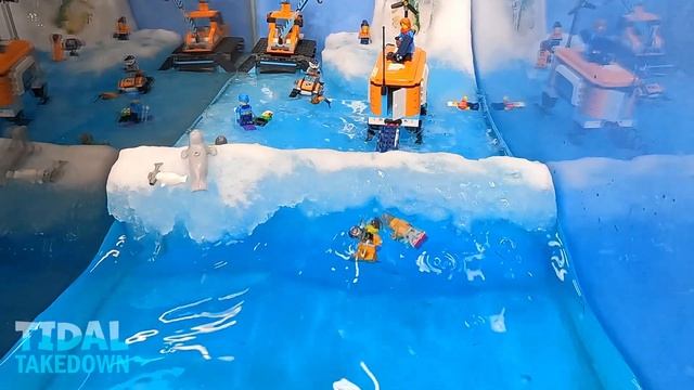 18. Tsunami Dam Breach Snow Experiment - LEGO Arctic Glacier Vs. Wave Machine смотреть онлайн