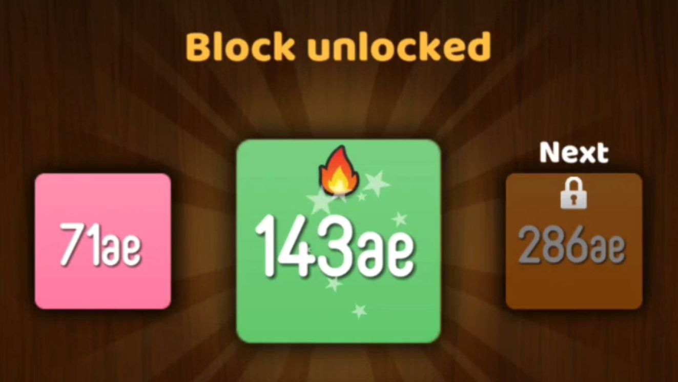 NumBlocks (35ae → 71ae → 143ae)