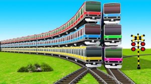 Высокие ПОЕЗДА | железнодорожный переезд, анимация