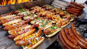 хот-доги по-американски. корейская уличная еда