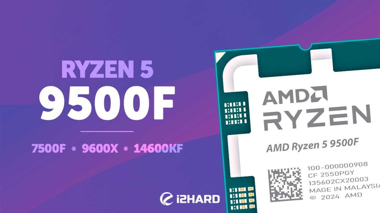 Тест Ryzen 5 9500F. Сравнение с R5 7500F, R5 9600X, R7 7700 и i5-14600KF смотреть онлайн