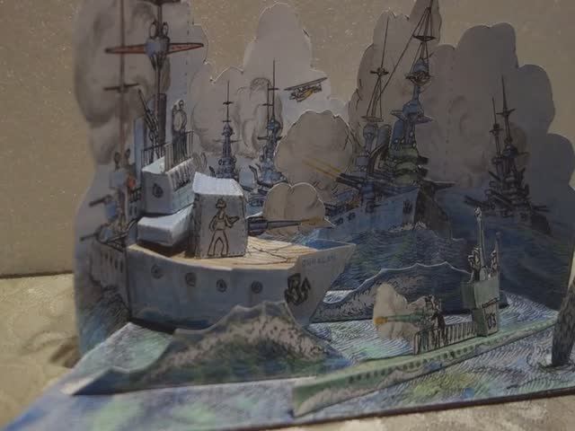 Морской бой. Бумажная диорама