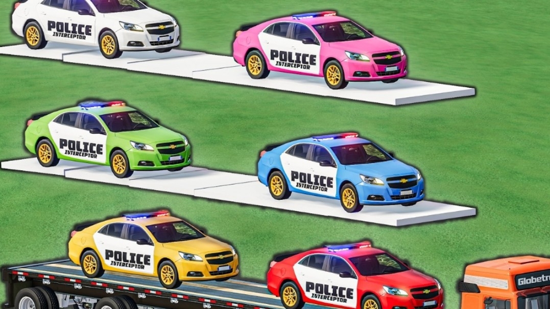 Мультики про машинки для детей/Полицейские машинки, Поезд, Грузовик